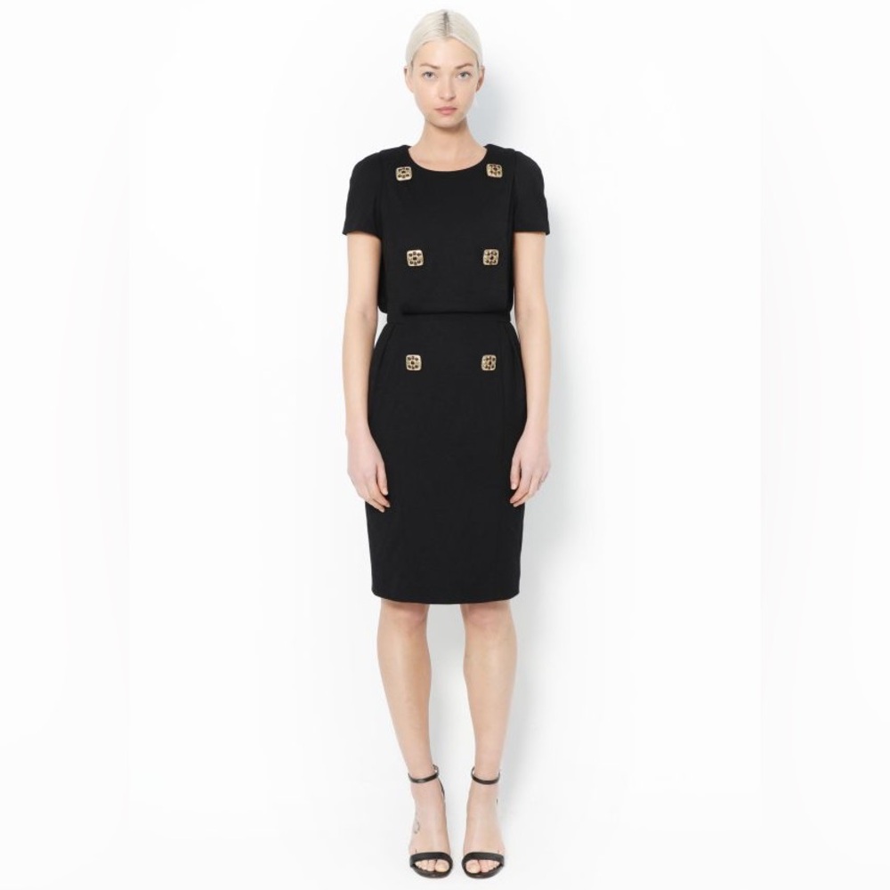 Chanel dress runway sheath lagerfeld 2011 byzance gripoix jewel button 34 FR XS